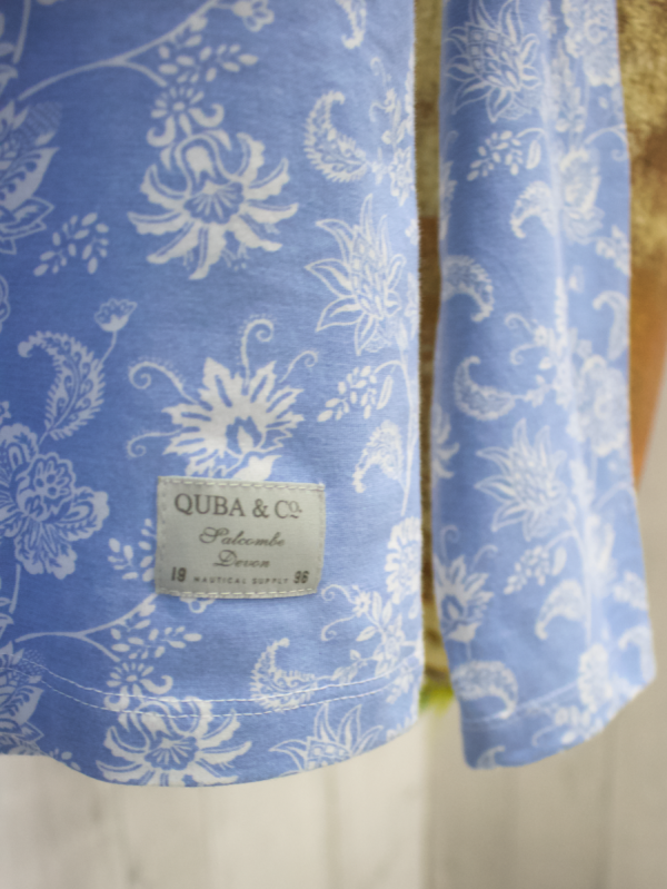 Belah Blue Flower Printed Long Sleeve T-Shirt 