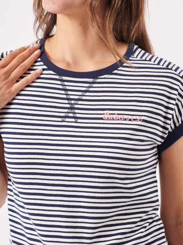Are Navy and White Striped T-shirt 