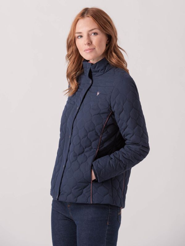 Barbaton Navy Showerproof Quilted Jacket