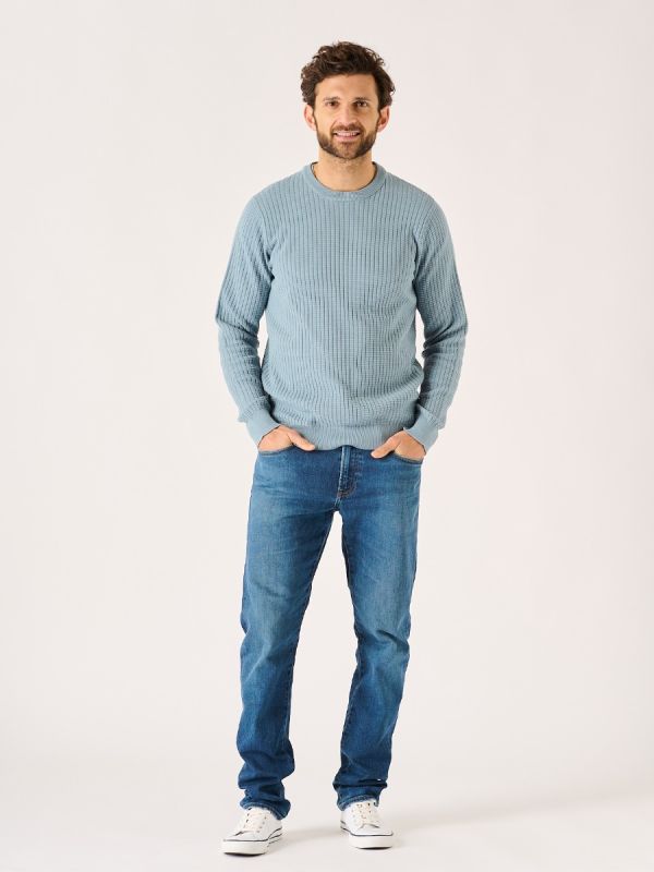 Dawlish Light Blue Crew Neck Knit Jumper