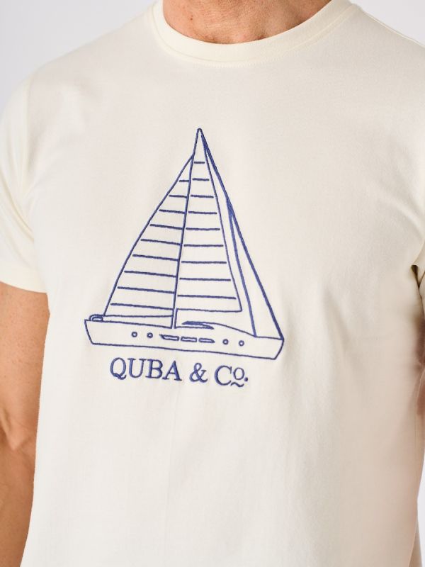 Ecru Quba and Co Lifestyle Sailing Graphic T-Shirt - Edgar