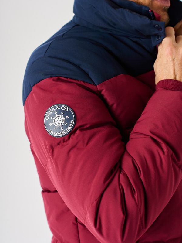 Red Colour Block Puffer Jacket - Grenchen