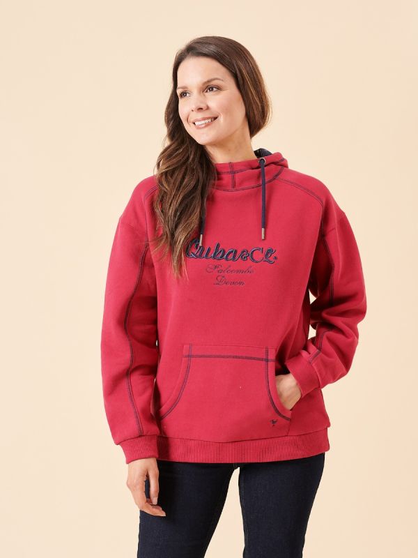 Indal Red Ladies Quba and Co Logo Hoodie