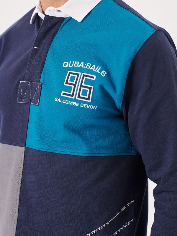 Blue Colour Block X-Series Long Sleeve Rugby Shirt - Kippel