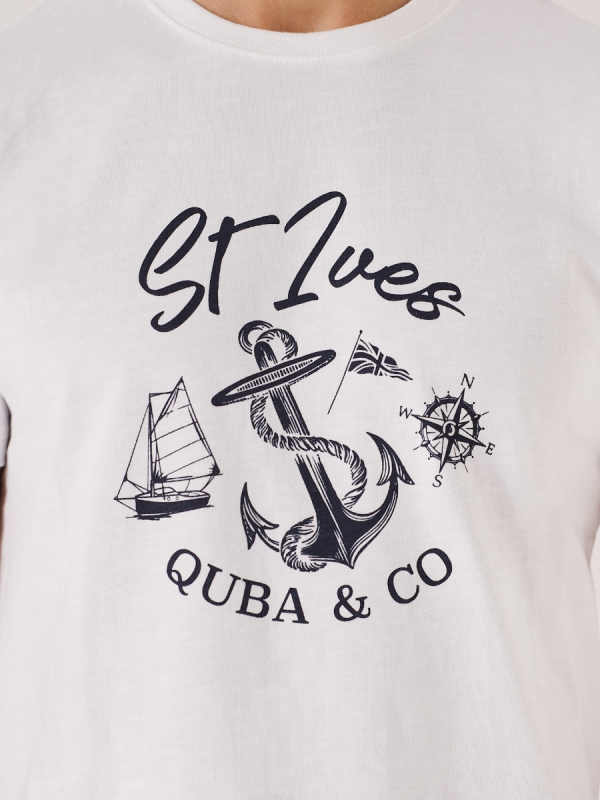 Lanton White Quba and Co Holiday St Ives T-Shirt