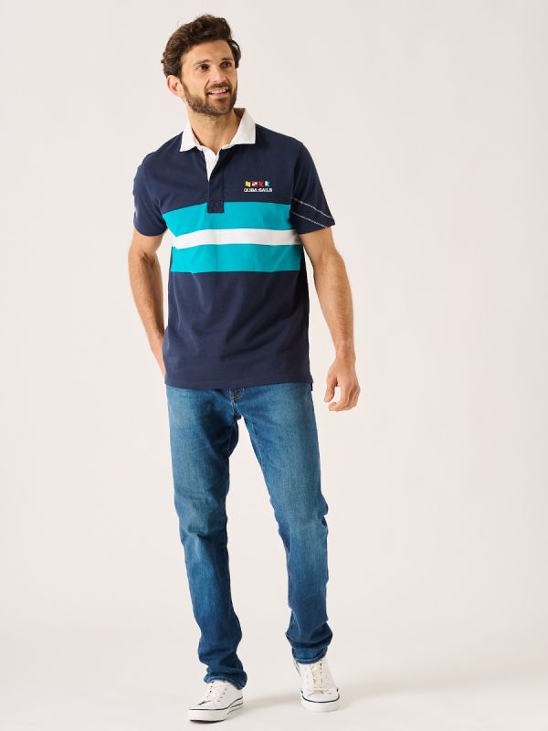 Navy Striped X-Series Short Sleeve Rugby Shirt - Ryland