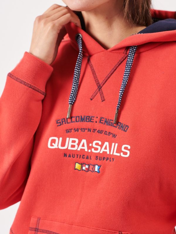 Snorum Red X-Series Quba Sails Logo Hoodie