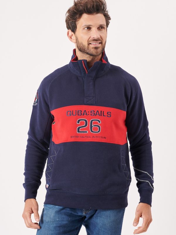 Navy X-Series Colour Block Zip Neck Sweatshirt - Steckborn