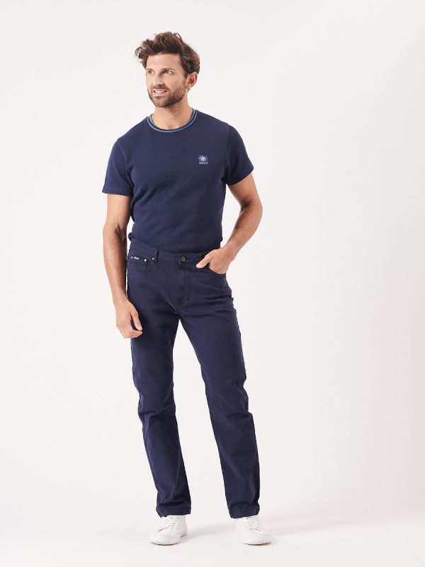 Navy Lifestyle Twill Trousers - Versham