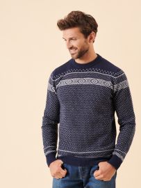 merino rich, merino wool, merino, wool, soft, fair isle, nordic, patterned, winter, christmas, gift, festive, jumper, navy, warm, ribbed