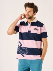 Pink Striped X-Series Short Sleeve Rugby Shirt - Watson