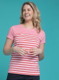 St Tropez Striped T-Shirt - Coral/White | Quba & Co Essentials