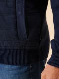 navy, knit, jacket, coat, fleece, zip through, zip up, ribbed, autumn, winter, mens