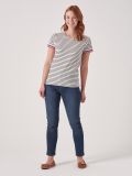 Perle NAVY STRIPE Short Sleeve T-Shirt | Quba & Co