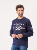 navy, sweatshirt, crew neck, jumper, pull over, x-series, sport, graphic, contrast